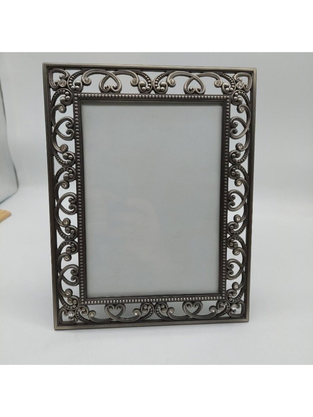 Green Tree Galley Picture Frame 8X6" Pewter Rhinestones Picture Pics 5” x 7”